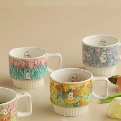 Juwas NEW ARRIVAL Cute Floral Ceramic Mug