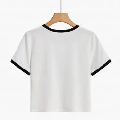 Juwas NEW ARRIVAL Vintage Letters Print Short T-shirt