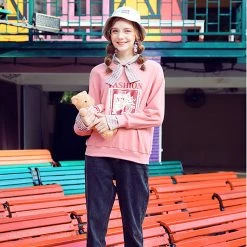 Juwas CLOTHING Kawaii Graphic Fake Undershirt Pink Sweater