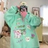 Juwas Cartoon Doodle Lazy Hooded Sweater