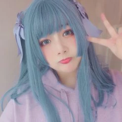 Juwas Harajuku Powdered Blue Long Cosplay Wig NEW ARRIVAL