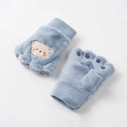Juwas Kawaii Cat Paw Embroider Fingerless Hand Gloves NEW ARRIVAL