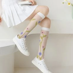 Juwas NEW ARRIVAL Flowers Mid Calf Socks