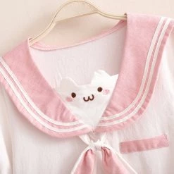 Juwas Kawaii Rabbit Ear Short Sleeve Dress