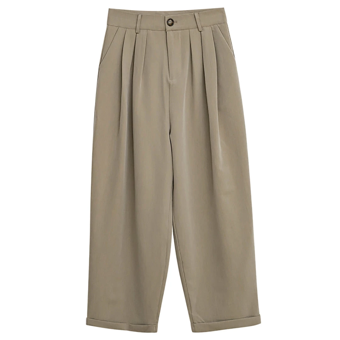 Juwas Pure Color Straight Leg Ninth Pants 11 Juwas Pure Color Straight Leg Ninth Pants