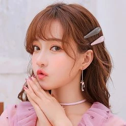 Juwas Kawaii Lolita Mr Rabbit Pink Dangle Earrings