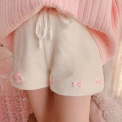 Juwas Sweet Angel Heart Mini Ribbon Knitted Shorts NEW ARRIVAL
