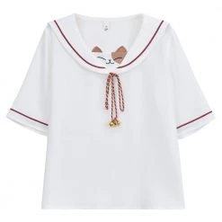 Juwas Kawaii Sailor Lucky Cat Tassel Shirt 15 Juwas Kawaii Sailor Lucky Cat Tassel Shirt