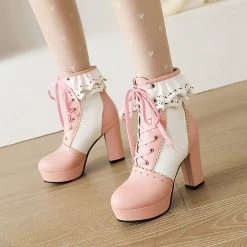 Juwas Chic Victorian Lolita Heel Martin Boots