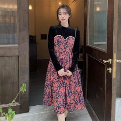 Juwas Vintage Floral Maxi Dress