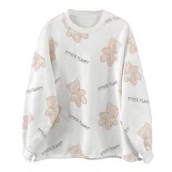 Juwas Cozy Teddy Bear Printed Loose Sweatshirt Coat NEW ARRIVAL 16 Juwas Cozy Teddy Bear Printed Loose Sweatshirt Coat NEW ARRIVAL
