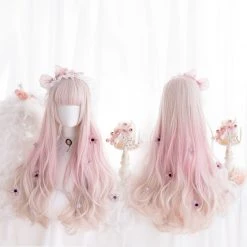 Juwas Sweet Harajuku Long Pink Ombre Wig NEW ARRIVAL