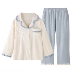 Juwas CLOTHING Lovely Collar Cotton Pajamas Set