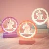 Juwas NEW ARRIVAL Kawaii Mini Unicorn Pastel Night Lamp