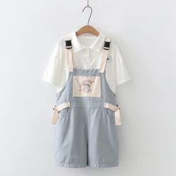 Juwas NEW ARRIVAL Moon Rabbit Print Shorts Overall