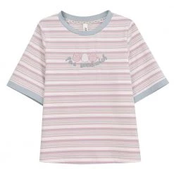 Juwas Sweet Pat Sandwich Striped T-Shirt NEW ARRIVAL