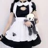 Juwas NEW ARRIVAL Chic Maid Cosplay Cat Paw Hollow Out Mini Dress