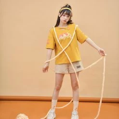 Juwas Cute Orange Cat Graphic Tees