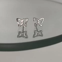 Juwas NEW ARRIVAL Mini Butterflies Silver Earrings