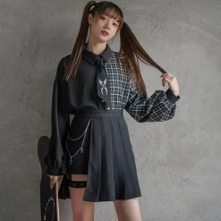 Juwas Gothic Cross Chain Leg Strap Suspender Skirt NEW ARRIVAL 11 Juwas Gothic Cross Chain Leg Strap Suspender Skirt NEW ARRIVAL