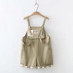 Juwas Bear Printed Short Overalls Jumper