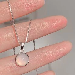 Juwas White Nephrite Silver Pendant Necklace NEW ARRIVAL