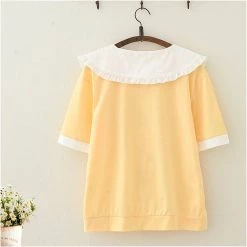 Juwas Girl And Duck Ruffle Collar Loose Shirt NEW ARRIVAL