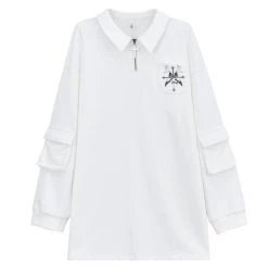 Juwas NEW ARRIVAL Cross Detail Chic Polo Tops Dress With Wrap On Skirt