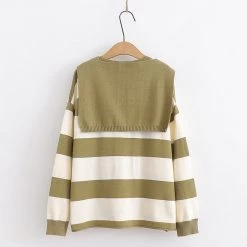 Juwas Sailor Collar Stripe Hoodie NEW ARRIVAL