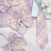 Juwas NEW ARRIVAL Purple Plaid JK Uniform Bow Tie & Neck Tie