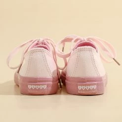 Juwas NEW ARRIVAL Pastel Pink Low Cut Canvas Sneakers