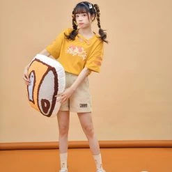 Juwas Cute Orange Cat Graphic Tees