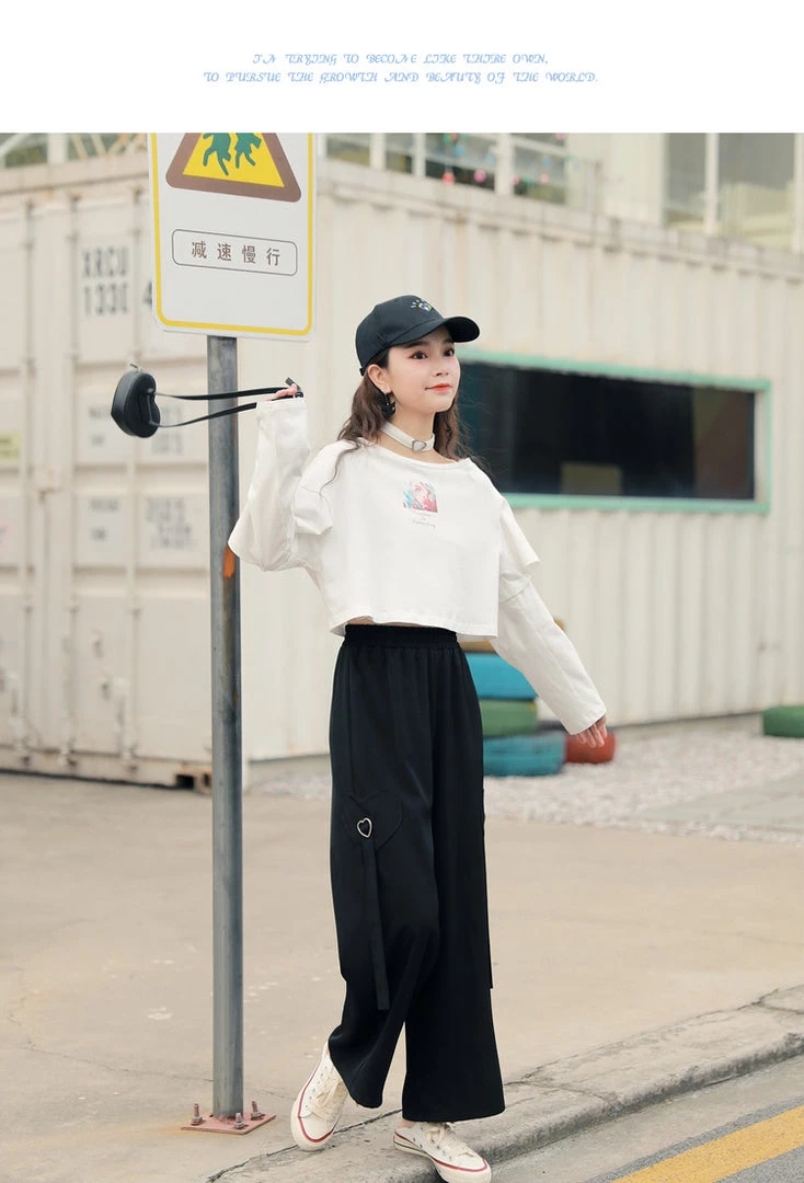 Juwas NEW ARRIVAL Heart Buckle High Waisted Wide Leg Pants 7 Juwas NEW ARRIVAL Heart Buckle High Waisted Wide Leg Pants