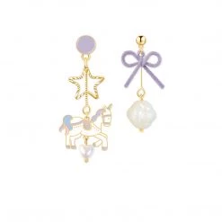 Juwas Cute Carousel Carnival Dangle Earrings NEW ARRIVAL