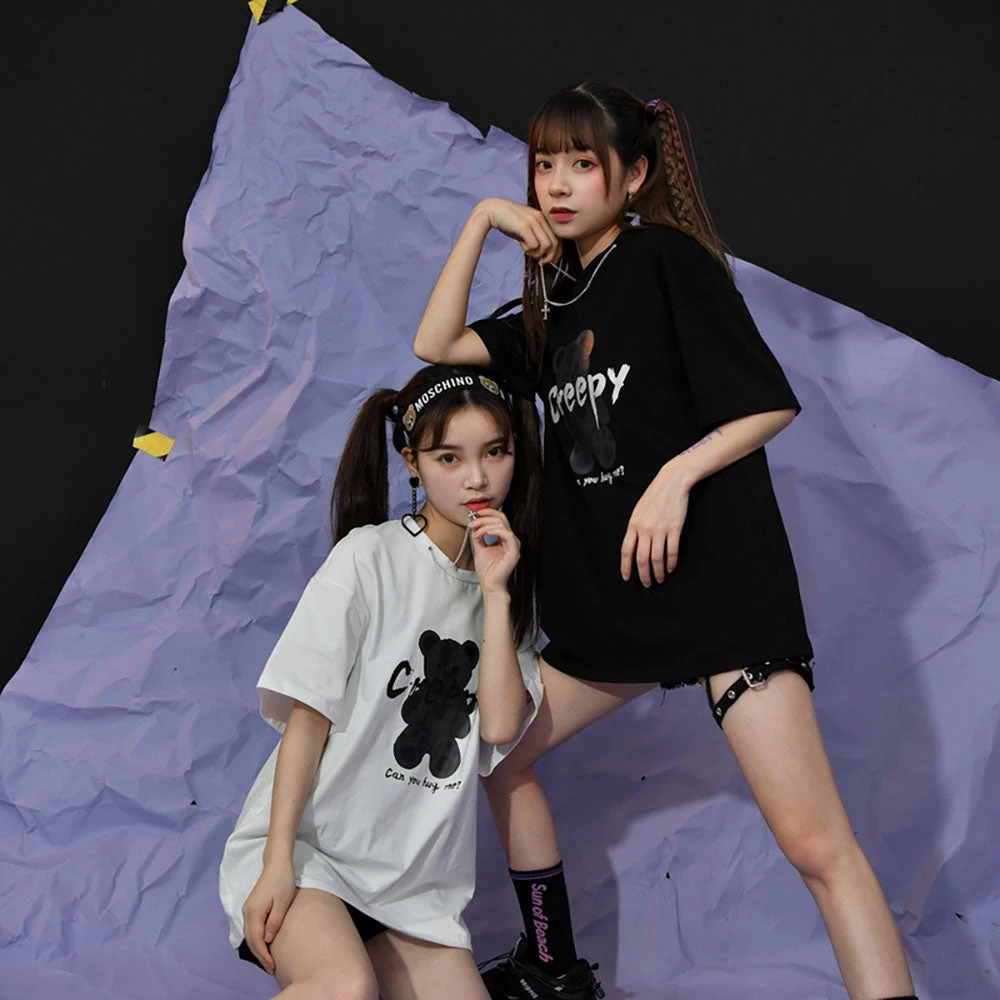 Juwas Punk Creepy Black N White T-Shirt 3 Juwas Punk Creepy Black N White T-Shirt