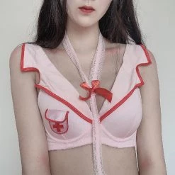 Juwas CLOTHING Sexy Medic Two-Piece Pink Lingerie