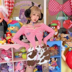 Juwas Country Cow Girl Plush Mini Skirt With Belt CLOTHING