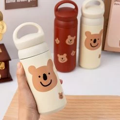 Juwas Cartoon Bear Print Thermos Bottle