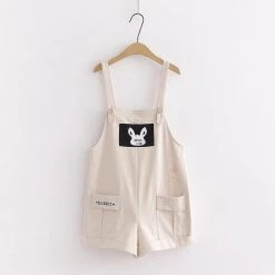 Juwas CLOTHING Rabbit Carrot Embroidery Overall Shorts Sets