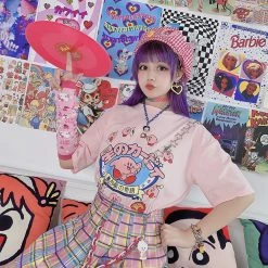 Juwas NEW ARRIVAL Japanese Mochi Cartoon Graphic T-Shirt Loose