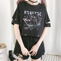 Juwas Kinetic Rabbit Print Short T-shirt