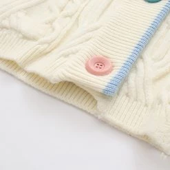Juwas Korean Cream Knitted Cardigan Sweater CLOTHING