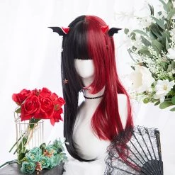 Juwas Fashion & Beauty Gothic Devil Black And Red Cosplay Wig