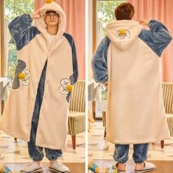 Juwas Cute Cookie Monster Fluffy Night Sleepwear CLOTHING