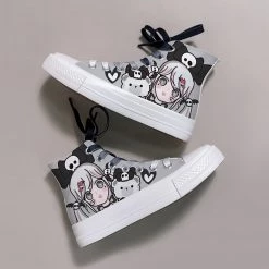 Juwas Shoes Dark Animal Girl High Top Canvas Sneaker 11 Juwas Shoes Dark Animal Girl High Top Canvas Sneaker