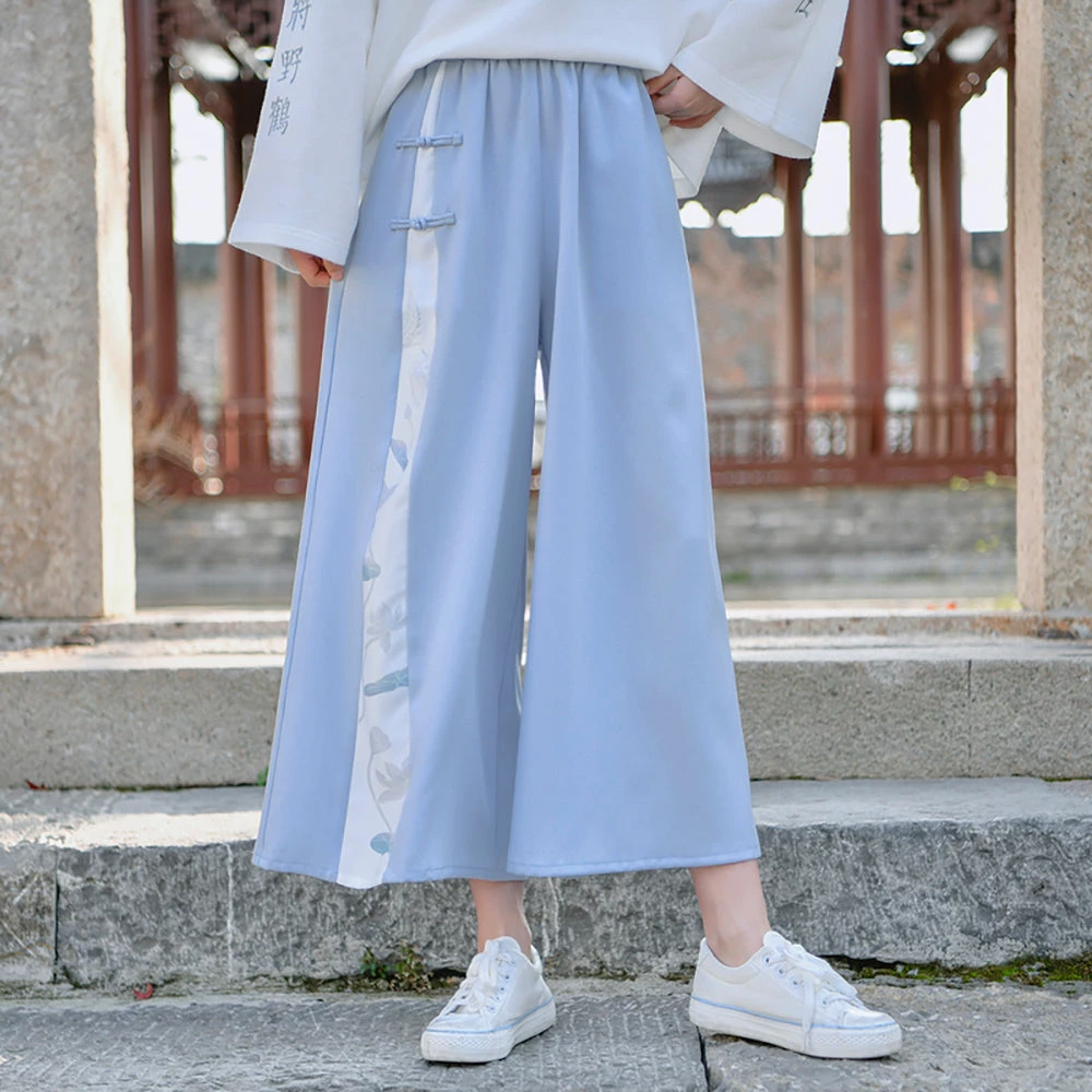 Juwas NEW ARRIVAL Kawaii Chinese Blue Capri Square Pants 3 Juwas NEW ARRIVAL Kawaii Chinese Blue Capri Square Pants