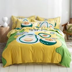Juwas HOME&LIFESTYLE Kawaii Filled Cartoon Prints Bed And Pillow Covers