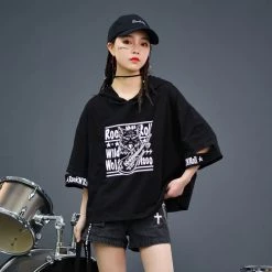 Juwas Punk Rock N’ Roll Graphic Hoodie Shirt