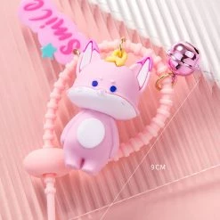 Juwas Lovely Pink Fox PVC Keychain