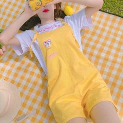 Juwas CLOTHING Cute Rabbits Print Overalls